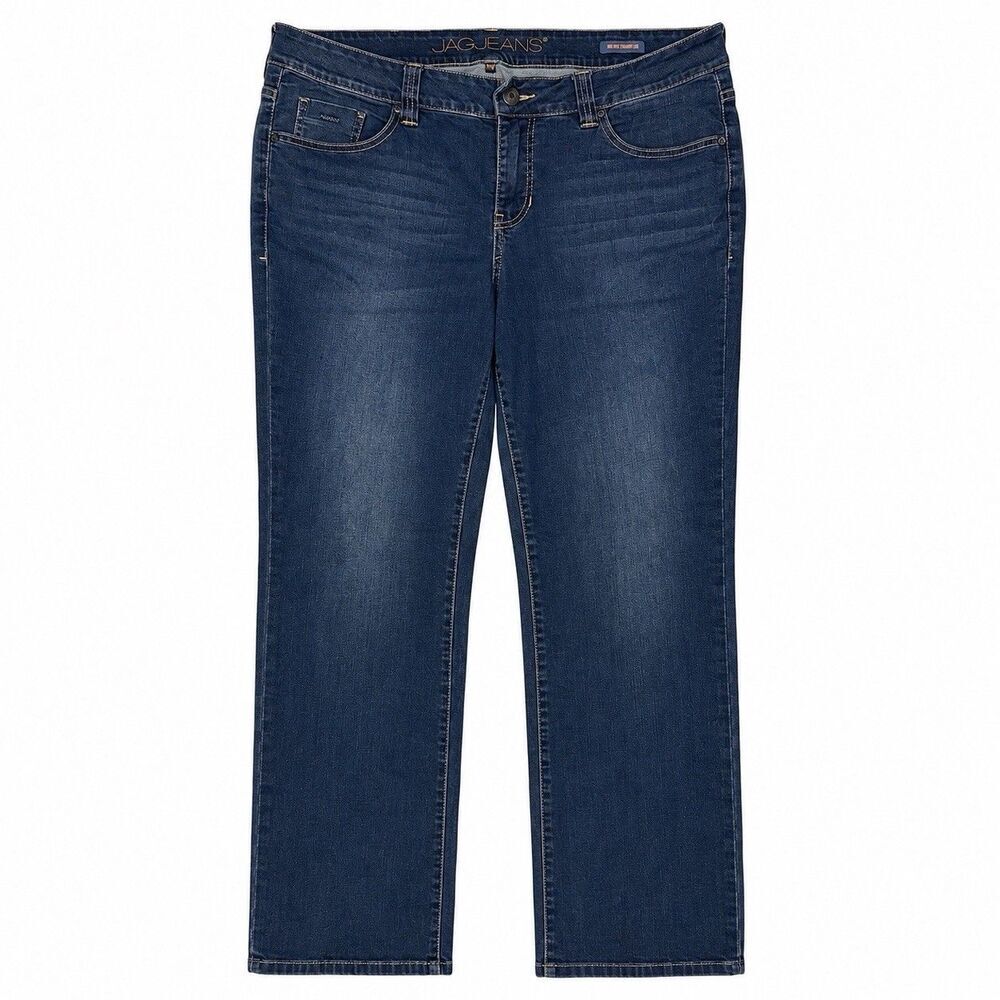 JAG Jeans Womens Jackson Mid Rise Straight Leg Dark Wash Denim Jeans 18W 35x31 - Picture 2 of 7
